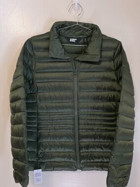 Lands’ End HyperDRY 800 Fill Power Down Puffer Jacket Green Women’s Medium NWT